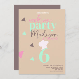 Cooking Chefs Confetti Birthday Party Invitation