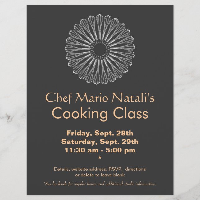 Cooking Class Whisk Flyer (Front)