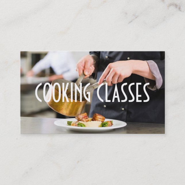 Cooking Classes Restaurant Bar Iron Chef Business Card (Front)