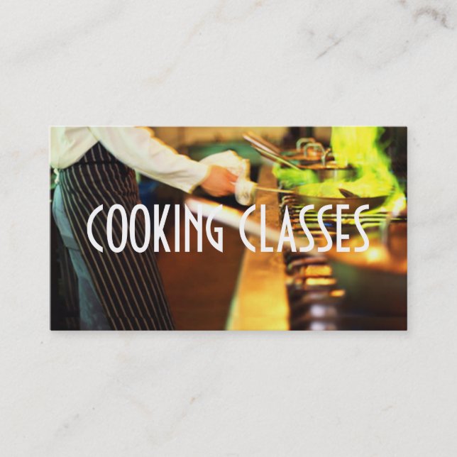 Cooking Classes Restaurant Bar Iron Chef Business Card (Front)