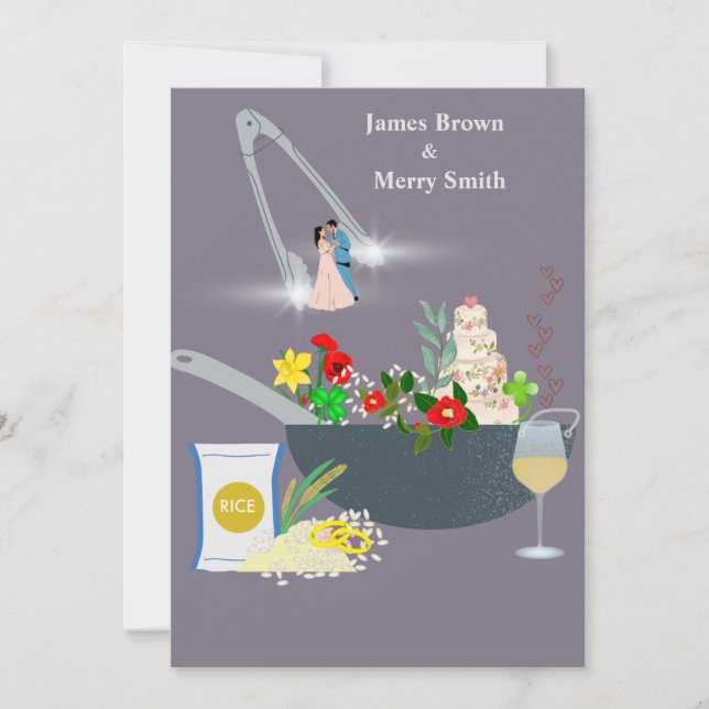 Cooking Delicious Ceremony of Love Wedding Invitation (Front)