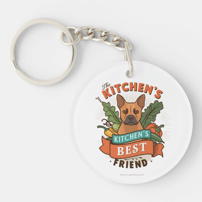 Cooking Dog Charm Key Ring (Front)