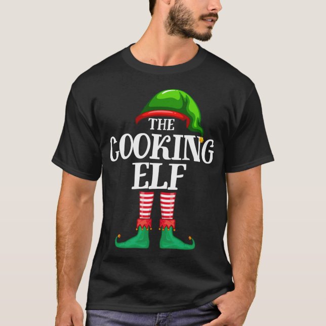 Cooking Elf Matching Family Christmas Party Pajama T-Shirt (Front)