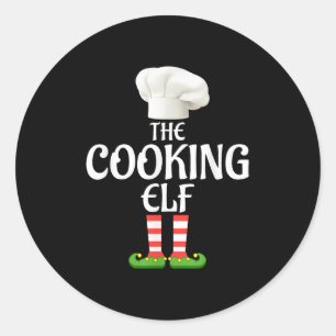 Cooking Elf Matching Family Group Christmas Party Classic Round Sticker