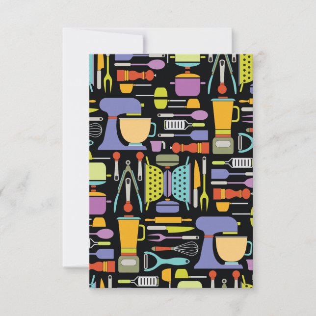 Cooking Equipment, Gadgets & Utensils Pattern Thank You Card (Front)