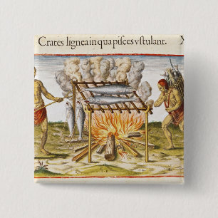 Cooking Fish 15 Cm Square Badge