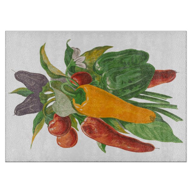 Cooking Fresh Vegetables Cutting Board (Front)