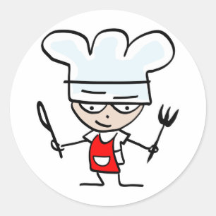 Cooking gifts with funny cartoon - Humourous Classic Round Sticker
