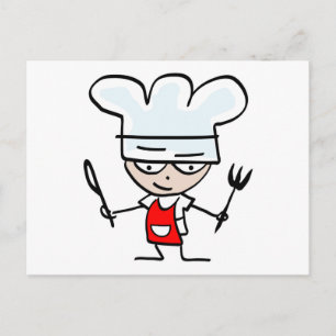 Cooking gifts with funny cartoon - Humourous Postcard