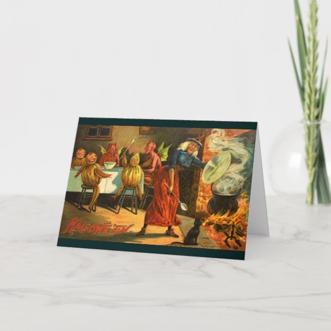 Cooking Halloween Witch Card (Front)