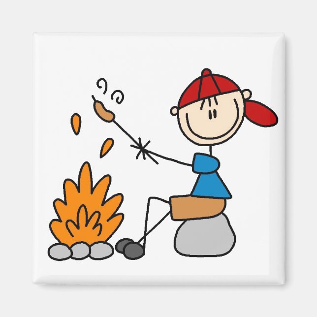 Cooking Hot Dogs Campire Magnet (Front)