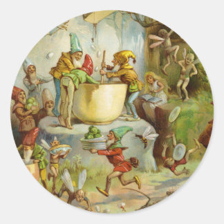 Cooking In The Gnome Kitchen Classic Round Sticker