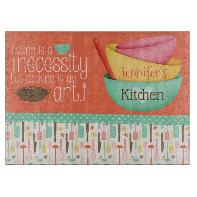 Cooking Is An Art Personalised Cutting Board (Front)