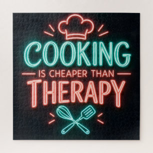 Cooking Is Cheaper Than Therapy Jigsaw Puzzle