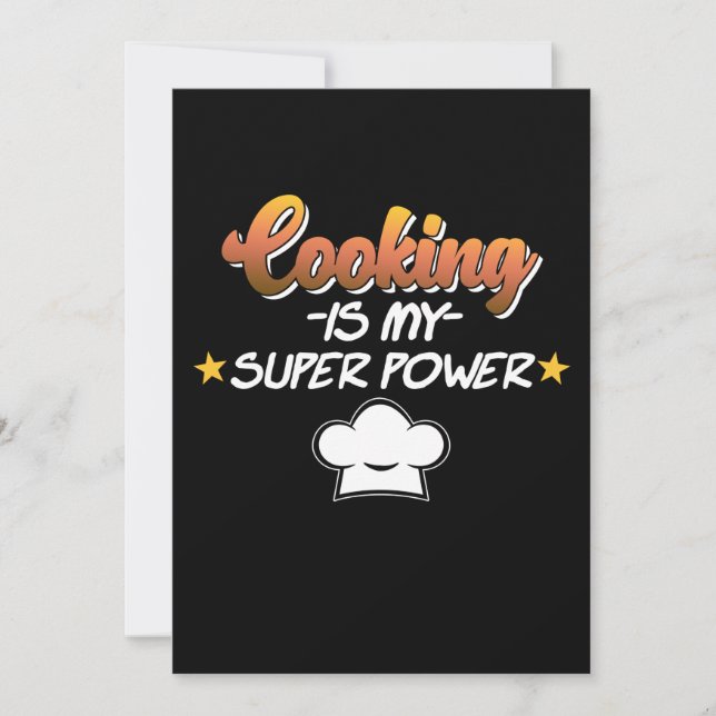 Cooking Is My Superpower Cook Chef Kitchen Food Thank You Card (Front)