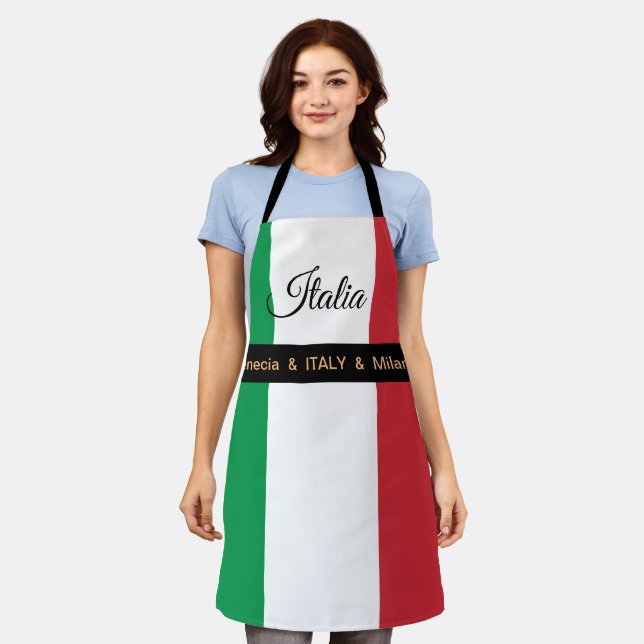 Cooking Italy & Italian Flag Italia /Chefs kitchen Apron (Worn)
