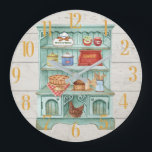 Cooking Kitchen Personalise Rustic  Large Clock<br><div class="desc">This sings out "home sweet home" -- and feelings of warmth and comfort. Ideal for a country, farm house style home or kitchen or the city dweller who wants a change of pace. Gift to mother, grandma, father, grandpa, grandparents, parents for their anniversary, birthday, Christmas or retirement. Order this custom...</div>