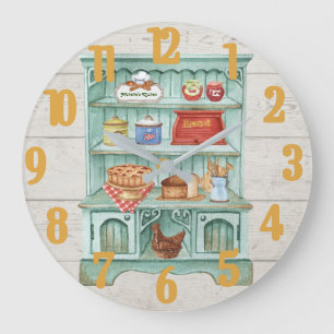 Cooking Kitchen Personalize Rustic  Large Clock
