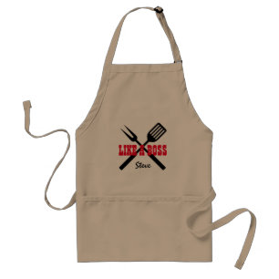 Cooking Like A Boss custom name BBQ apron for men