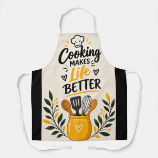 Cooking Makes Life Better – Modern Kitchen Apron