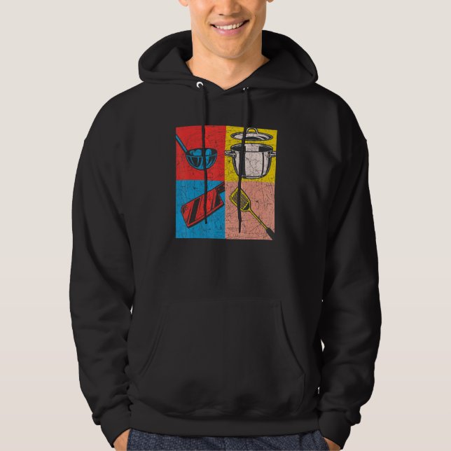 Cooking Meal Hobby Cook Gourmet Food Pop Art Chef Hoodie (Front)