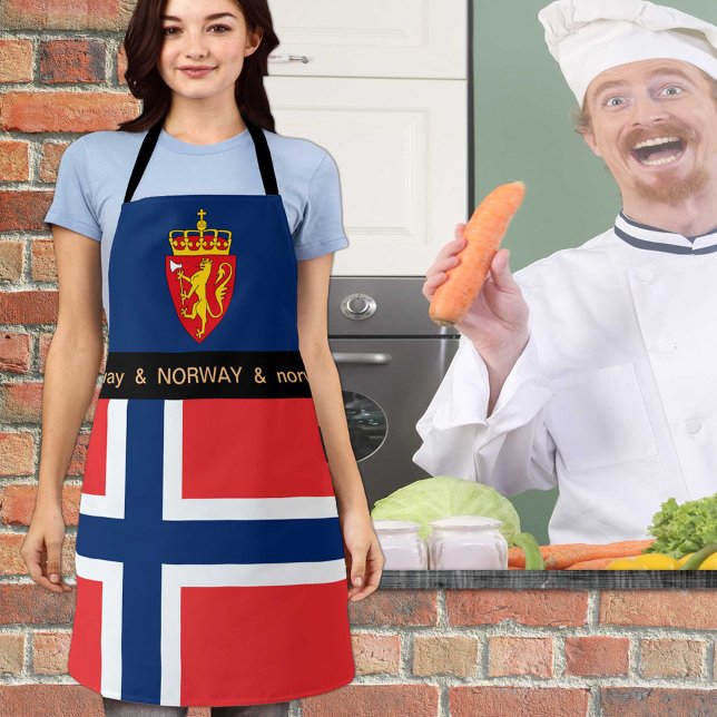 Cooking Norway & Norwegian Flag Chefs kitchen Apron (Creator Uploaded)