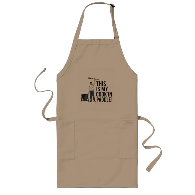 Cooking paddle  T-Shirt Long Apron (Front)