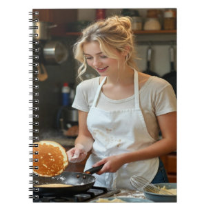 Cooking Pancakes Photo Customise Notebook