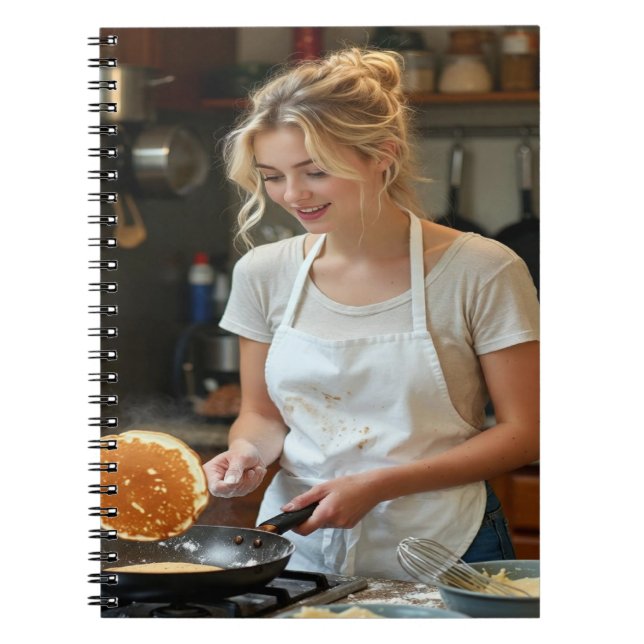 Cooking Pancakes Photo Customise Notebook (Front)
