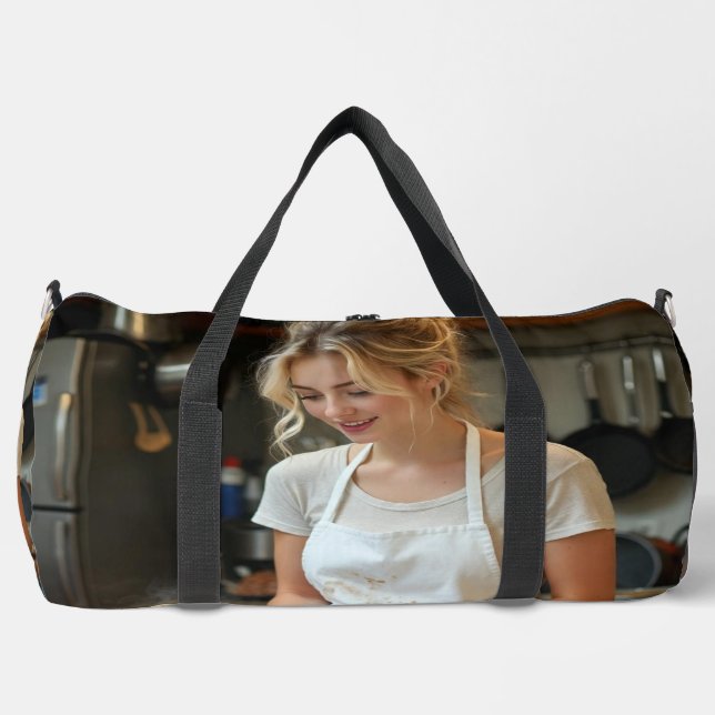 Cooking Pancakes Photo Customize Duffle Bag (Front)