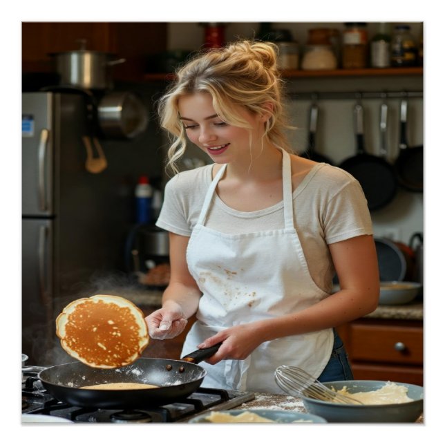 Cooking Pancakes Photo Customize Poster (Front)