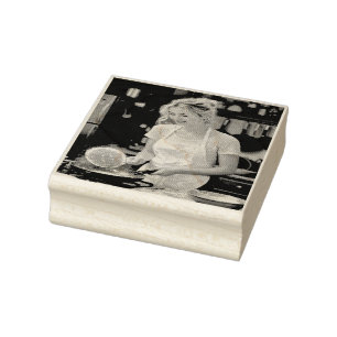 Cooking Pancakes Photo Customize Rubber Stamp