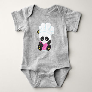Cooking Panda, Baking Panda, Cute Panda, Whisk Baby Bodysuit
