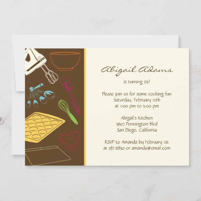 Cooking Party - Birthday Party Invitation (Front)