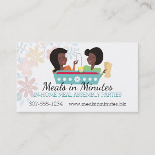 Cooking party meal assembly African American women Business Card