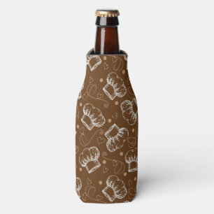 Cooking pattern with chef hat bottle cooler