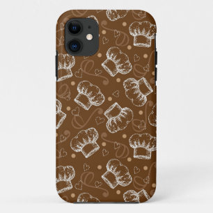 Cooking pattern with chef hat iPhone 11 case