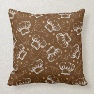 Cooking pattern with chef hat cushion