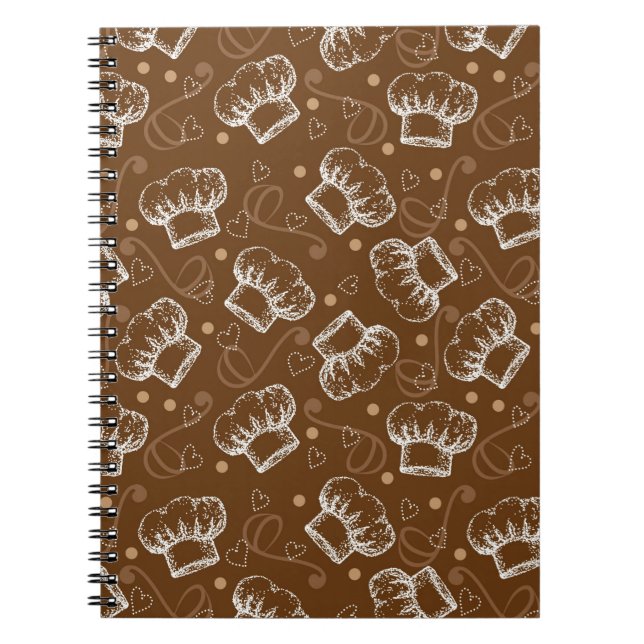 Cooking pattern with chef hat notebook (Front)