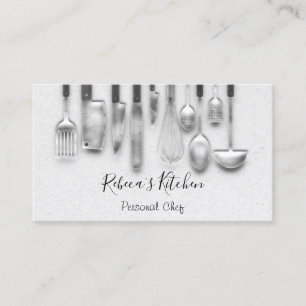 Cooking Personal Chef Restaurant Catering 3D Grey Business Card