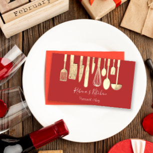 Cooking Personal Chef Restaurant Catering Gold VIP Business Card