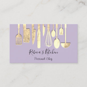 Cooking Personal Chef Restaurant Catering Purple Business Card