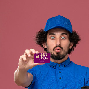 Cooking Personal Chef Restaurant Catering Purple Business Card