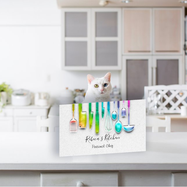 Cooking Personal Chef Restaurant Catering Rainbow Business Card (Creator Uploaded)