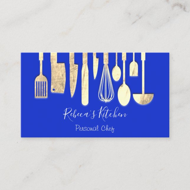 Cooking Personal Chef Restaurant Catering Royal Business Card (Front)