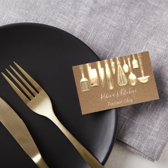 Cooking Personal Chef Restaurant Culinary Gold  Business Card (Cooking Personal Chef Restaurant Culinary Gold Business Card)