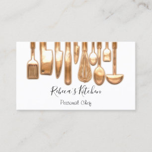 Cooking Personal Chef Restaurant Golden Catering Business Card