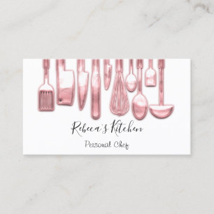 Cooking Personal Chef Restaurant Rose Catering Business Card