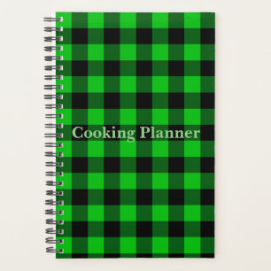 Cooking Planner with Green Plaid Design