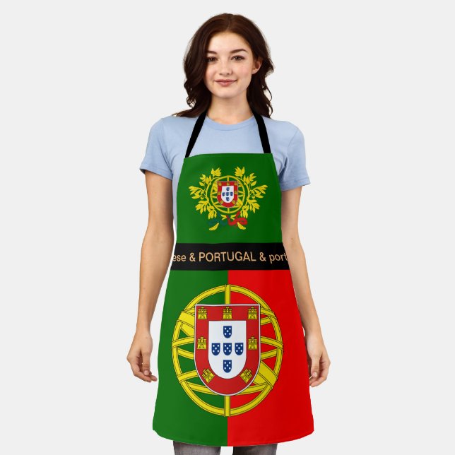 Cooking Portugal & Portuguese Flag Chefs kitchen Apron (Worn)